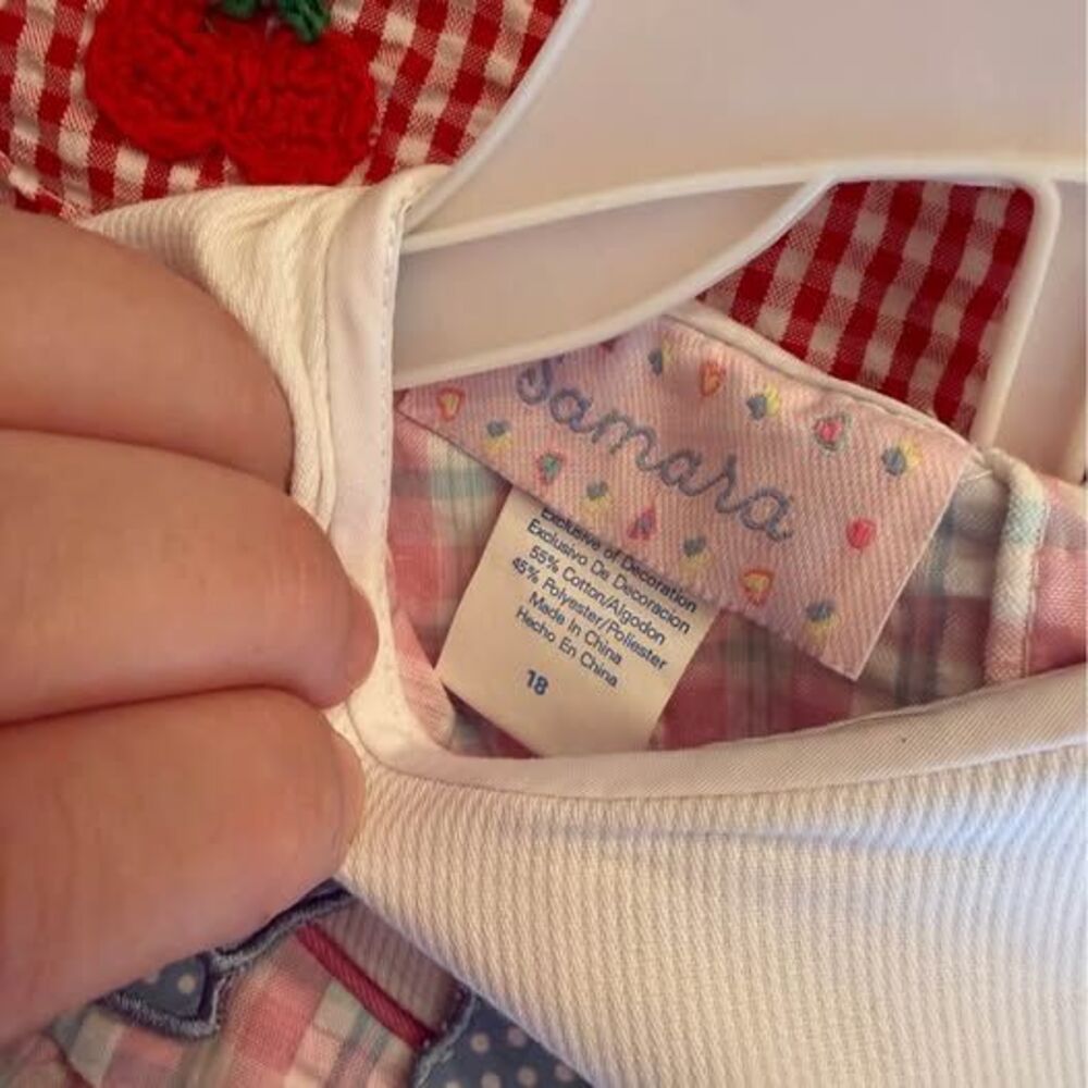 Vintage Samara plaid gingham bow dress and bloomers NWT Sz 18 months - Picture 6 of 7